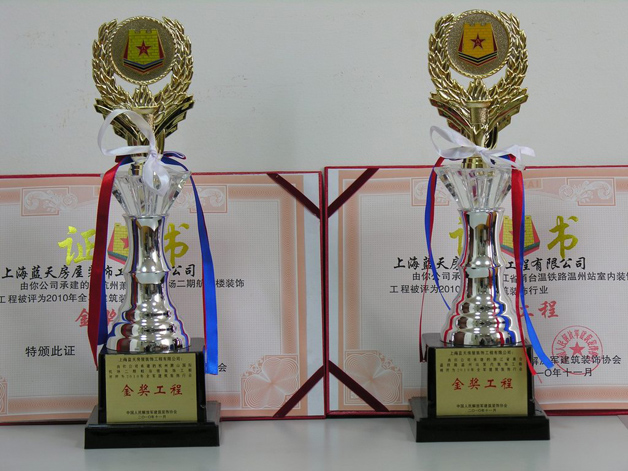 藍天公司榮獲兩個全軍金獎工程 